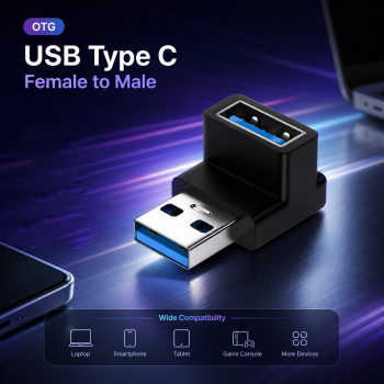 GETA Adaptor USB 3.2 Type A Male ke A Female L Shape 10 Gbps - G-02