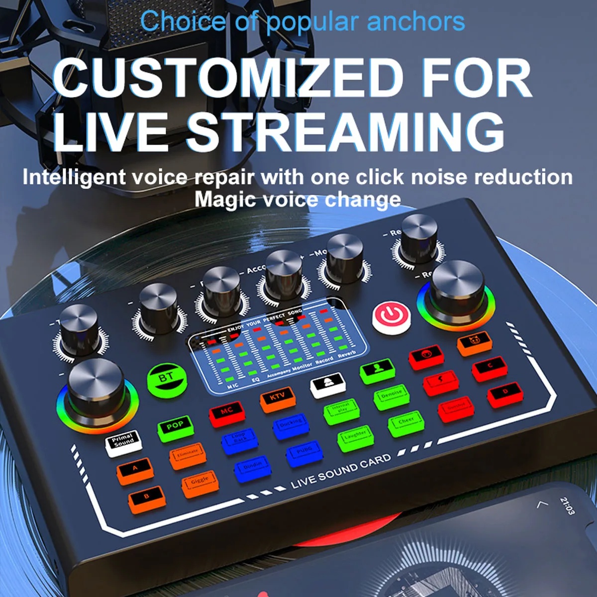 FarSoo Sound Card Mixer Bluetooth Noise Reduction External Live Mic - F009 Gambar produk FarSoo Sound Card Mixer Bluetooth Noise Reduction External Live Mic - F009 - Utama