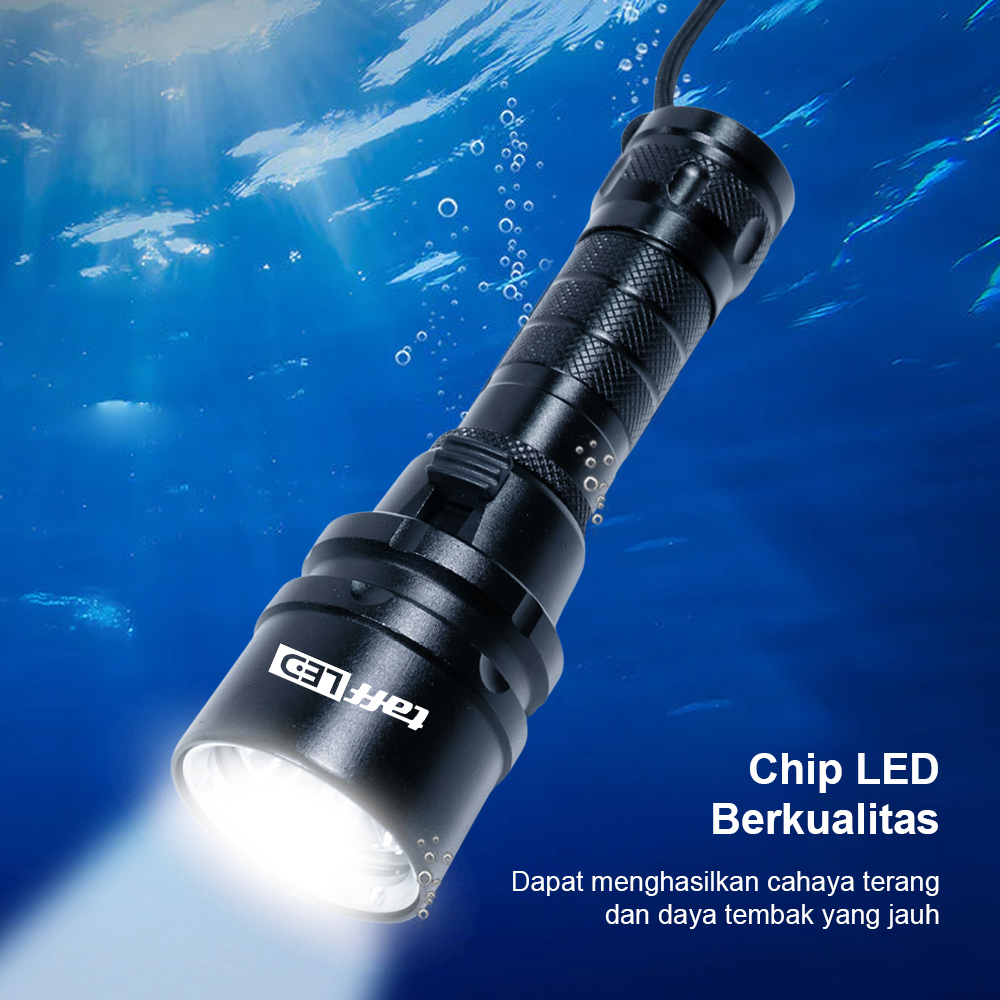 TaffLED Senter LED Diving Flashlight Waterproof 30M L2 1200 Lumens - G300 Gambar produk TaffLED Senter LED Diving Flashlight Waterproof 30M L2 1200 Lumens - G300 - 1