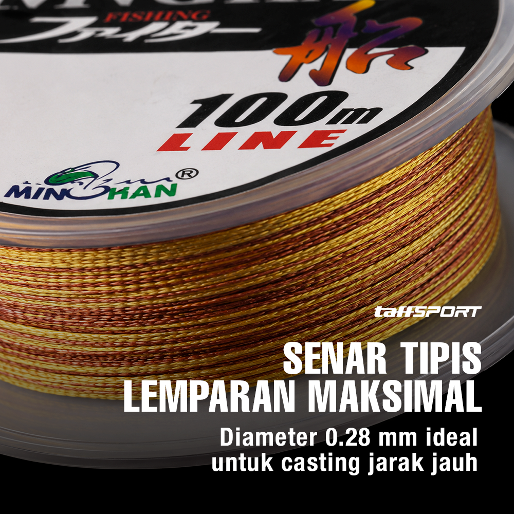 Gambar produk TaffSPORT MINGHAN Senar Benang Tali Pancing Super PE Braided Line 100M 3.0 - X4 - 2