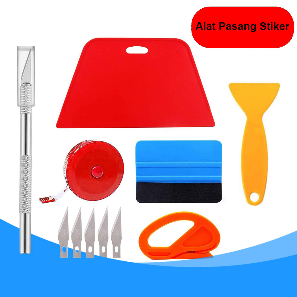 ZUIMI Alat Pasang Stiker Wrap Vinyl Kaca Film Scrapper Spatula 11 PCS - CA346 Gambar produk ZUIMI Alat Pasang Stiker Wrap Vinyl Kaca Film Scrapper Spatula 11 PCS - CA346 - 1