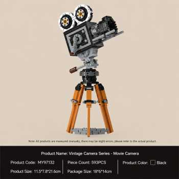Gambar produk RAZUS Mainan Balok Susun Vintage Cine Film Camera Bricks Blok - MY97132 - 5