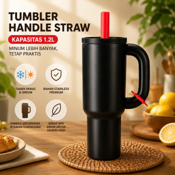 One Two Cups Botol Minum Tumbler Air Panas Dingin Handle Straw 1.2L - YS-1200