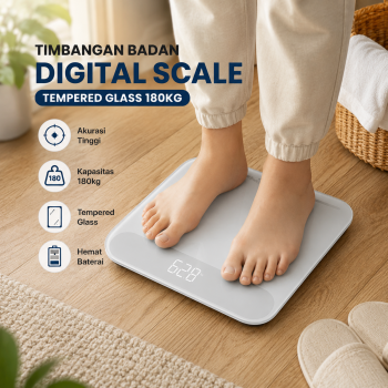 Taffware Digipounds Timbangan Badan Digital Scale Tempered Glass 180kg - B7081