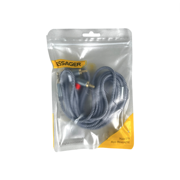 ESSAGER Kabel Audio Jack 3.5mm to RCA Double Lotus Elbow Adapter 3M - EYPWT-MYC0G-P Gambar produk ESSAGER Kabel Audio Jack 3.5mm to RCA Double Lotus Elbow Adapter 3M - EYPWT-MYC0G-P - Kemasan