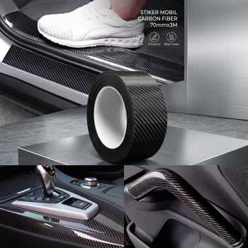 SEAMETAL Stiker Pelindung Mobil Carbon Fiber Tape 70mmx3M - K3D
