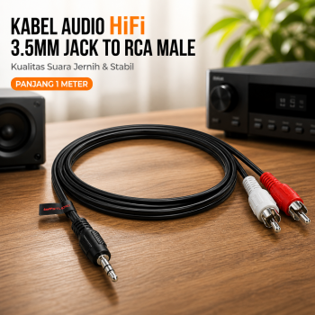 Gambar produk TaffSTUDIO Kabel Audio HiFi 3.5mm Jack Stereo to RCA Male AUX TPE A 1M - S-PC-521