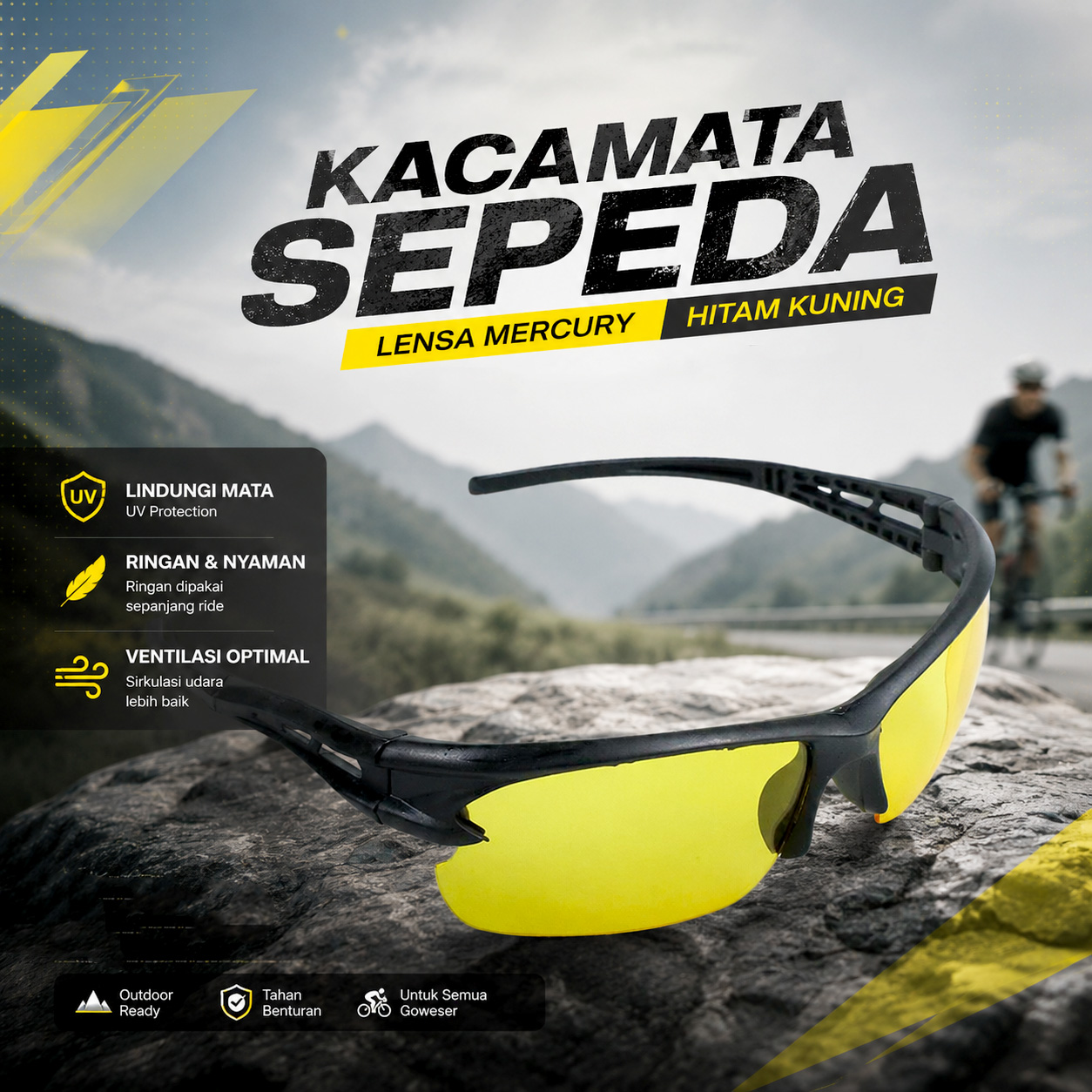 OULAIOU HAOGHIMENG Kacamata Sepeda Lensa Mercury Cycling Outdoor Sport - 3015 Gambar produk OULAIOU HAOGHIMENG Kacamata Sepeda Lensa Mercury Cycling Outdoor Sport - 3015 - Utama