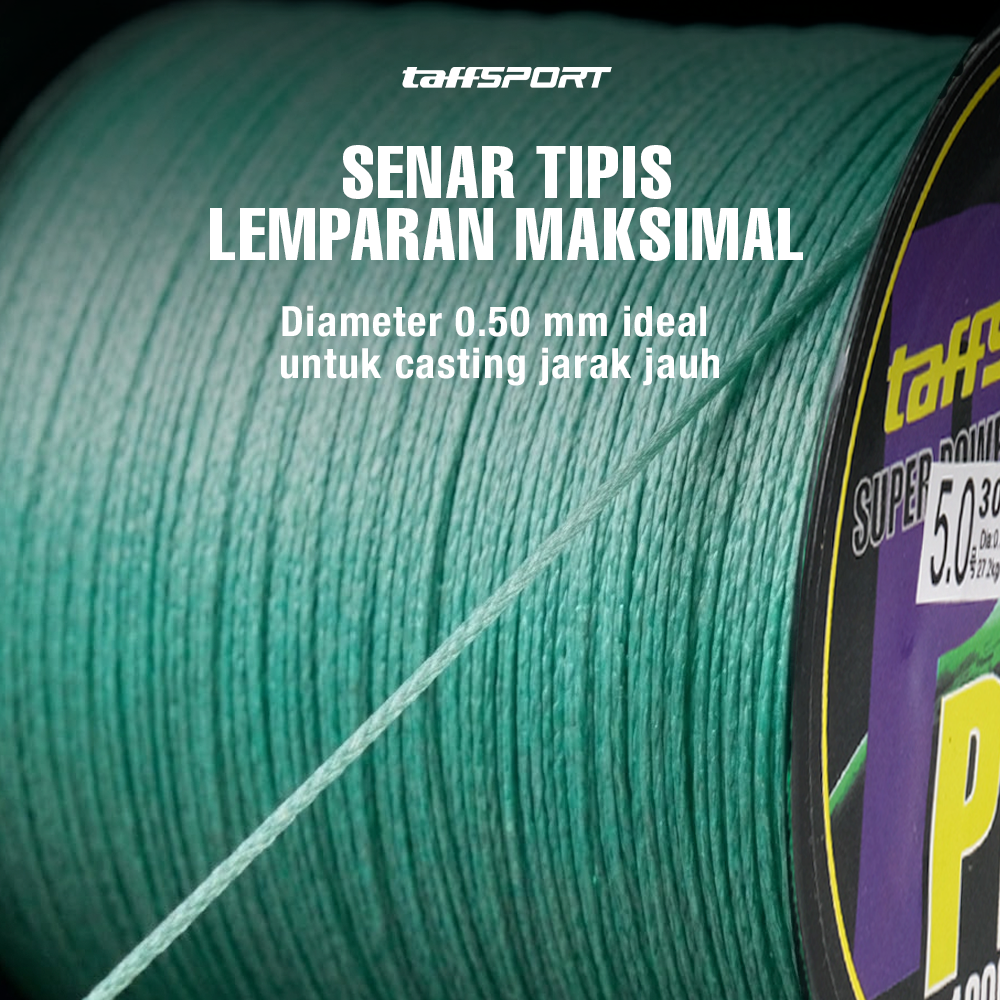 TaffSPORT Senar Tali Benang Pancing Fishing Line PE Braided 300M 8.0 - TF102 Gambar produk TaffSPORT Senar Tali Benang Pancing Fishing Line PE Braided 300M 8.0 - TF102 - 2