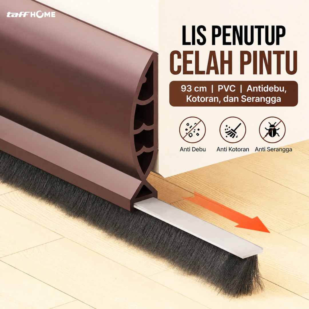 TaffHOME Lis Penutup Celah Pintu Penghalang Debu Door Bottom Seal 93cm - T930 Gambar produk TaffHOME Lis Penutup Celah Pintu Penghalang Debu Door Bottom Seal 93cm - T930 - Utama