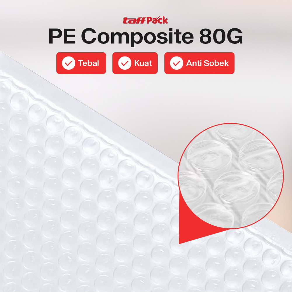 TaffPACK Bubble Mailer Kantong Packing Self Seal 80G 20x30+4CM 210PCS - TB2030 Gambar produk TaffPACK Bubble Mailer Kantong Packing Self Seal 80G 20x30+4CM 210PCS - TB2030 - 2