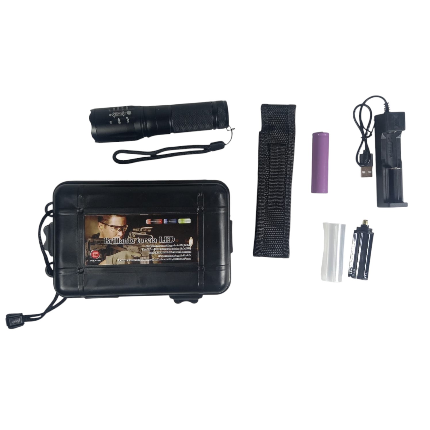 TaffLED Senter Tactical XML-T6 3000 Lumens dengan Baterai Charger Box - E97 Gambar produk TaffLED Senter Tactical XML-T6 3000 Lumens dengan Baterai Charger Box - E97 - 7
