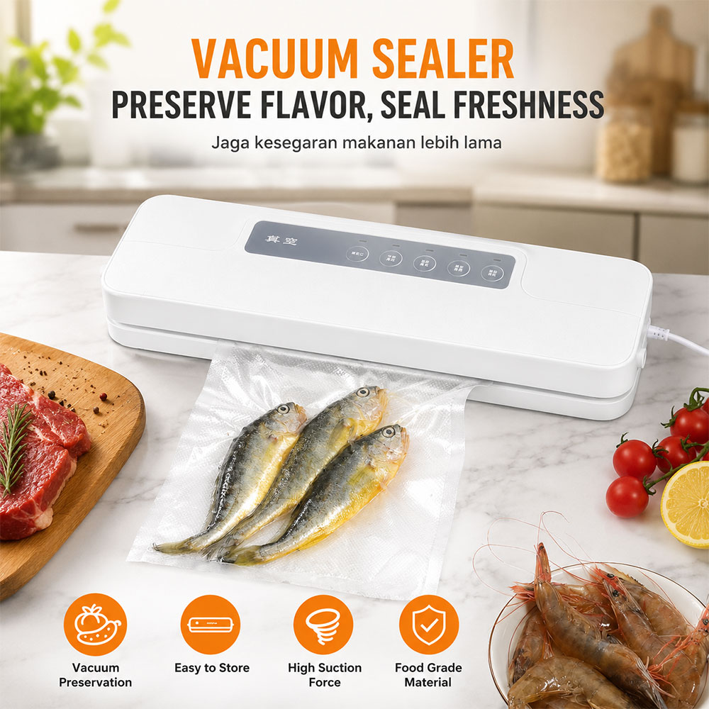 XinBao Alat Vakum Makanan Vacuum Sealer Packaging Machine 60kPa 110W - QH-56 Gambar produk XinBao Alat Vakum Makanan Vacuum Sealer Packaging Machine 60kPa 110W - QH-56 - Utama