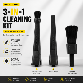 Gambar produk NITECORE Extension Cleaning Kit Brush Nozzle 3in1 for BB2 Blower - NIA004 - 2