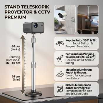 Gambar produk Stand Proyektor CCTV Telescopic Bracket Wall Mount Ball Head - FT-810