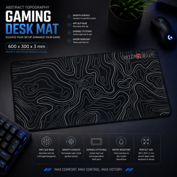 TaffGEAR Mouse Pad Gaming Abstract Topography Desk Mat 600x300x3mm - YL-850