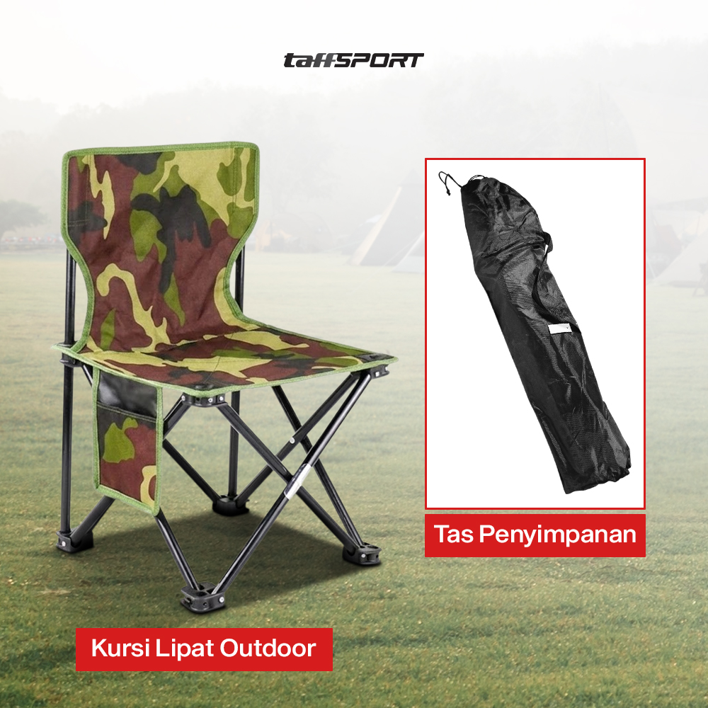 Gambar produk TaffSPORT Kursi Lipat Portable Memancing Outdoor Fishing Chair S 33x33x53cm - AAN147 - 8
