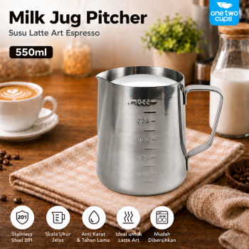One Two Cups Milk Jug Pitcher Susu Latte Art Espresso Stainless Steel - ZM078