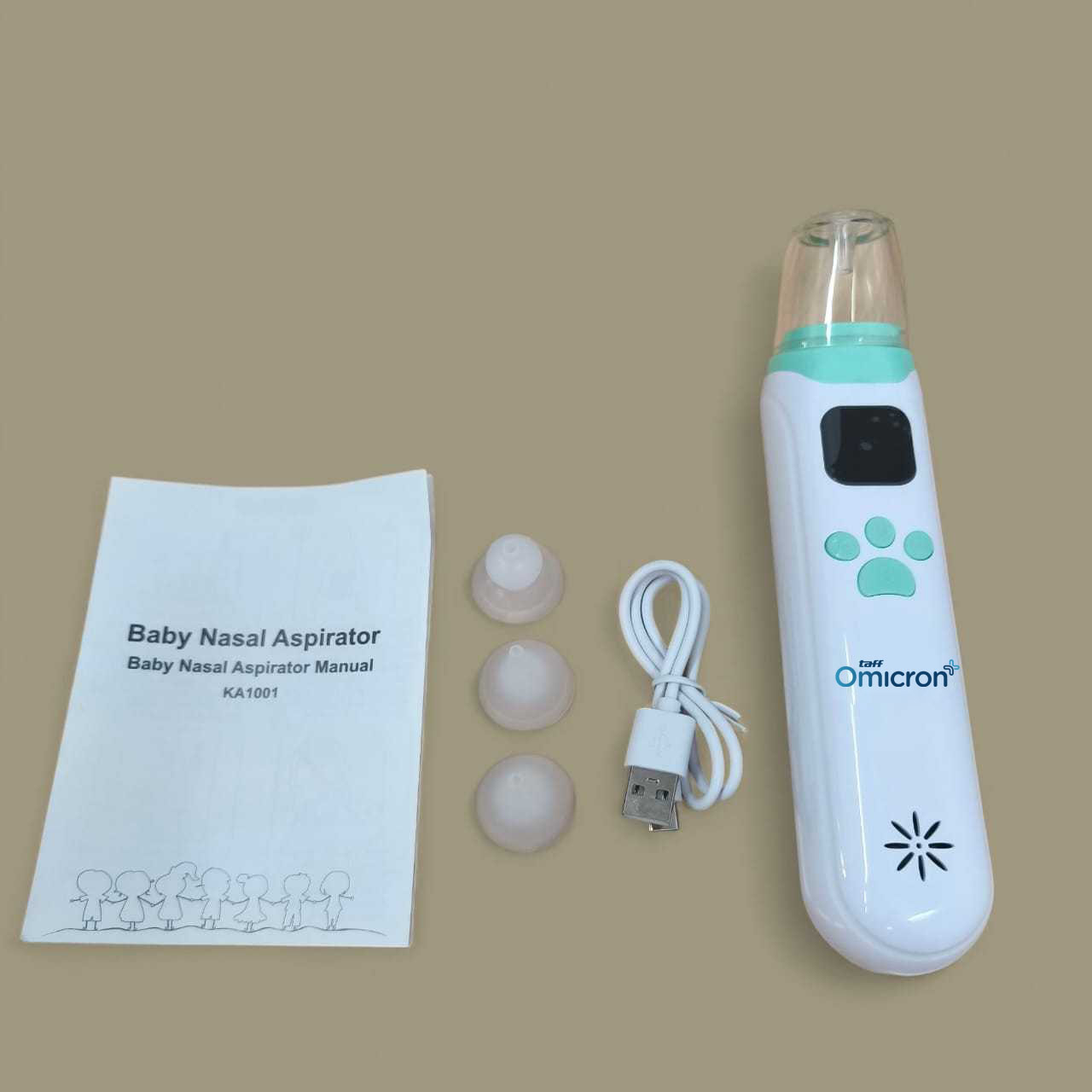 TaffOmicron Baby Nasal Aspirator Electric Nose Cleaner 65kPa 450mAh - KA1001 Gambar produk TaffOmicron Baby Nasal Aspirator Electric Nose Cleaner 65kPa 450mAh - KA1001 - 7