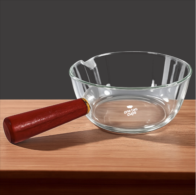 One Two Cups Panci Kaca Tahan Panas Api Borosilicate Glass Cooking Pot 600ml - W-70 Gambar produk One Two Cups Panci Kaca Tahan Panas Api Borosilicate Glass Cooking Pot 600ml - W-70 - 1