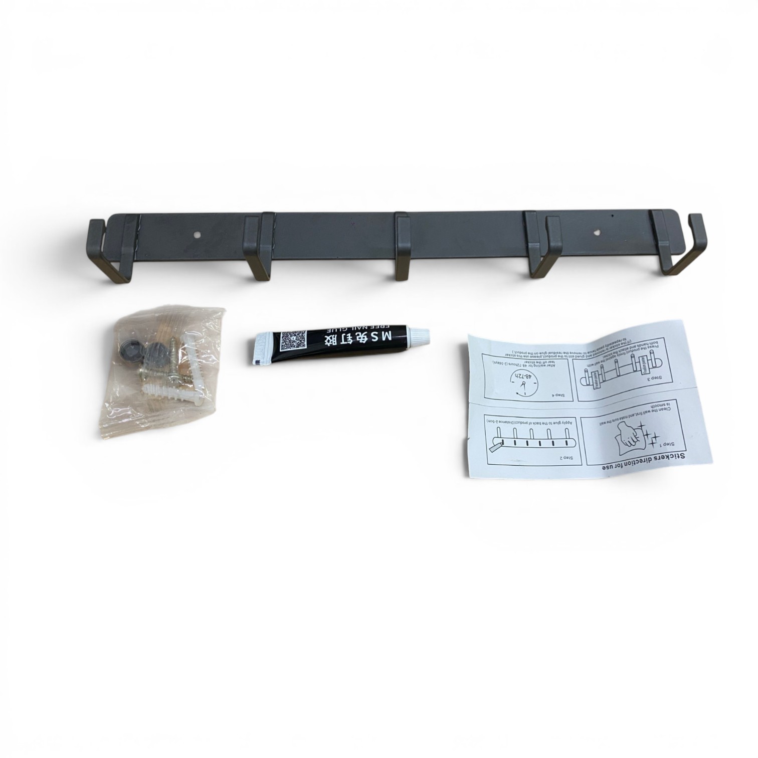 HARKO Gantungan Dinding Tempel Waterproof 5 Hook Aluminium - MH05 Gambar produk HARKO Gantungan Dinding Tempel Waterproof 5 Hook Aluminium - MH05 - 7
