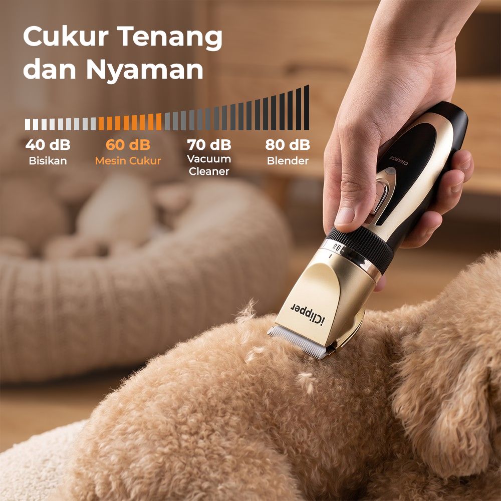 iClipper Alat Cukur Bulu Hewan Anjing Kucing Domba 8200RPM 600mAh - 938 Gambar produk iClipper Alat Cukur Bulu Hewan Anjing Kucing Domba 8200RPM 600mAh - 938 - 5