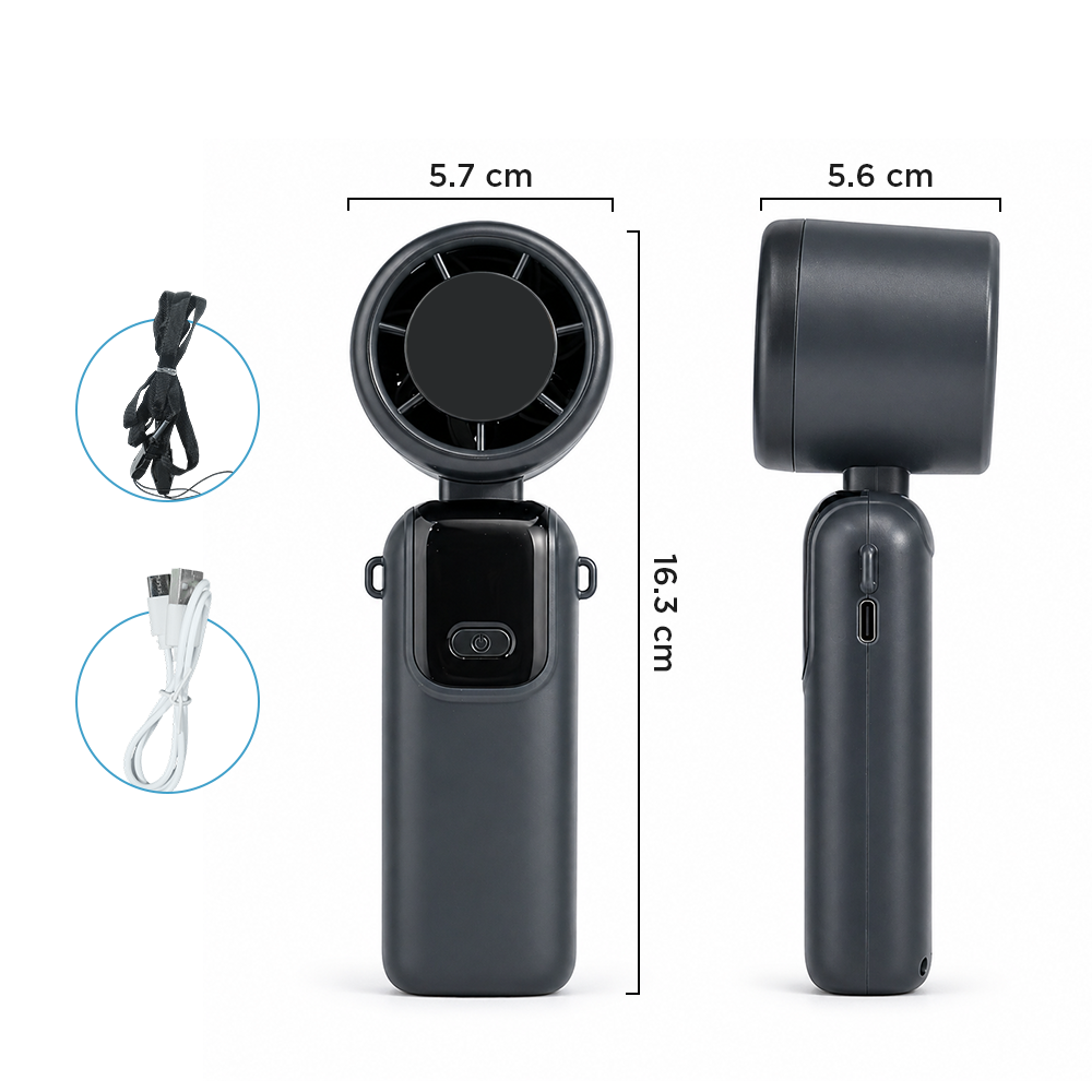 GRE Kipas Mini Portable Handheld Fan 100 Speed Settings 1800mAh - S17 Gambar produk GRE Kipas Mini Portable Handheld Fan 100 Speed Settings 1800mAh - S17 - 6