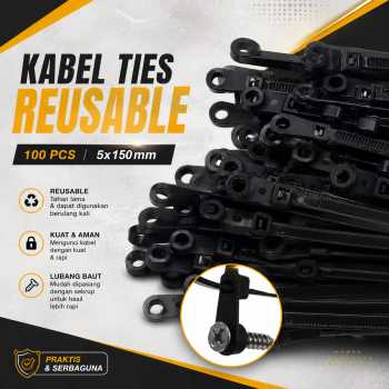 TaffGUARD Kabel Ties Zip Screw Hole Cable Reusable 100 PCS - Z150