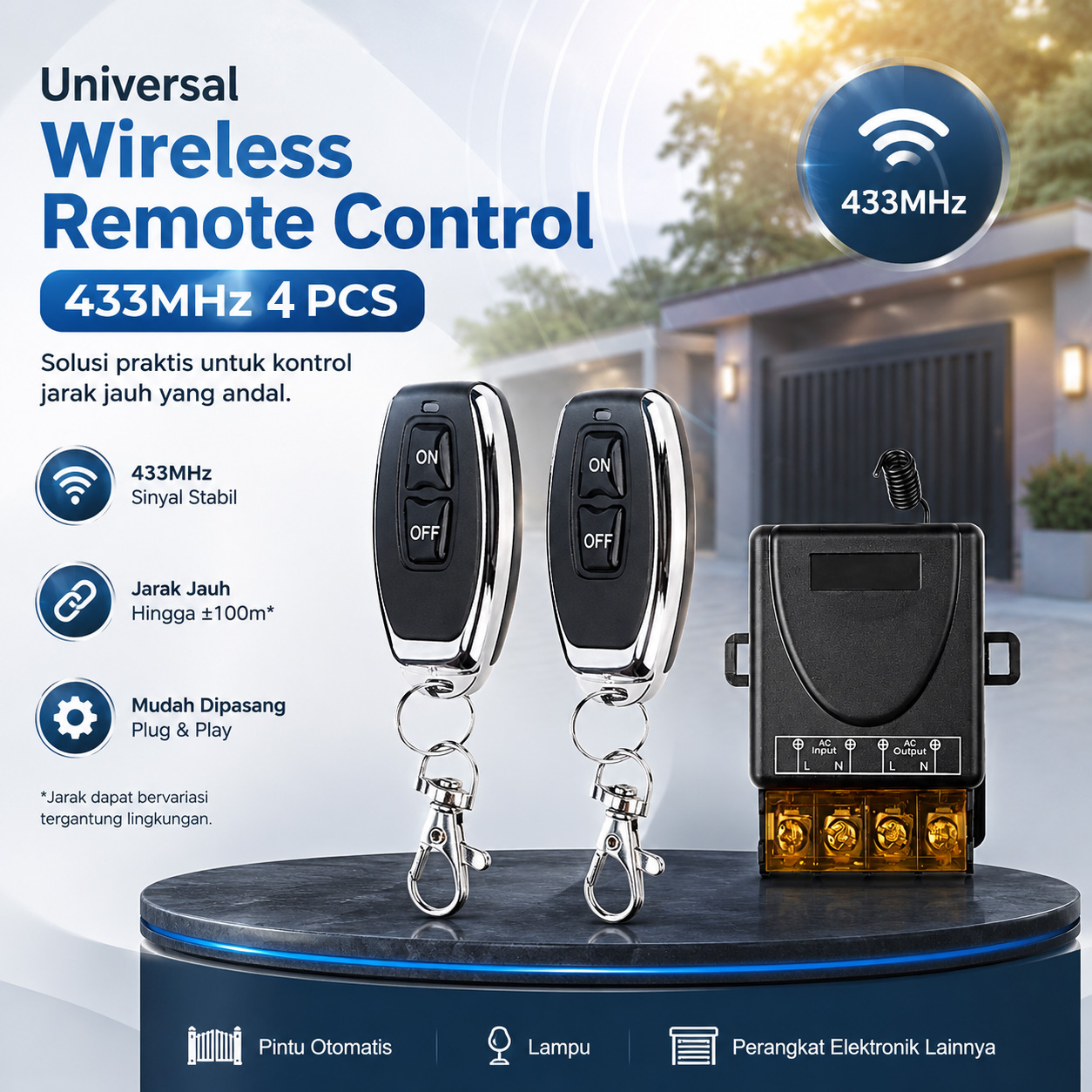 AMMTOO Universal Wireless Remote Control 433MHz Remot Kontrol 4 PCS - YL-AC02A Gambar produk AMMTOO Universal Wireless Remote Control 433MHz Remot Kontrol 4 PCS - YL-AC02A - Utama