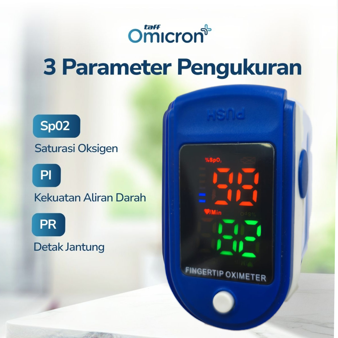 TaffOmicron Fingertip Pulse Oximeter Ukur Saturasi O2 Darah Gen 2 LED - LK87 Gambar produk TaffOmicron Fingertip Pulse Oximeter Ukur Saturasi O2 Darah Gen 2 LED - LK87 - 2