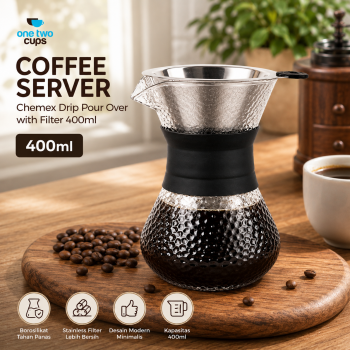 One Two Cups Coffee Server Chemex Drip Pour Over with Filter - SE112