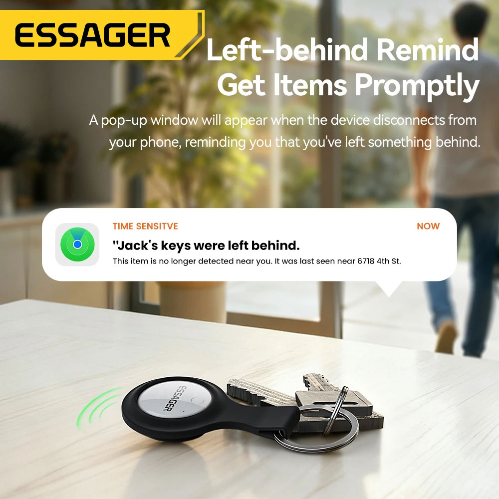 Gambar produk ESSAGER Smart Tag Tracker Bluetooth Finder Key iOS Support Only 4 PCS - ESFD-ZY02-4Z - 3