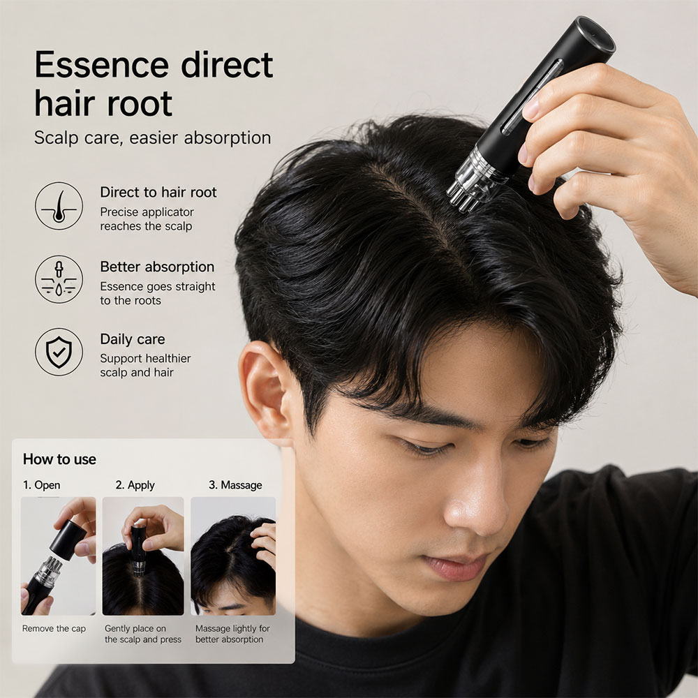 YIBER Scalp Applicator Hair Oil Massager Sisir Pijat Kulit Kepala 15ml - YSP15 Gambar produk YIBER Scalp Applicator Hair Oil Massager Sisir Pijat Kulit Kepala 15ml - YSP15 - 5