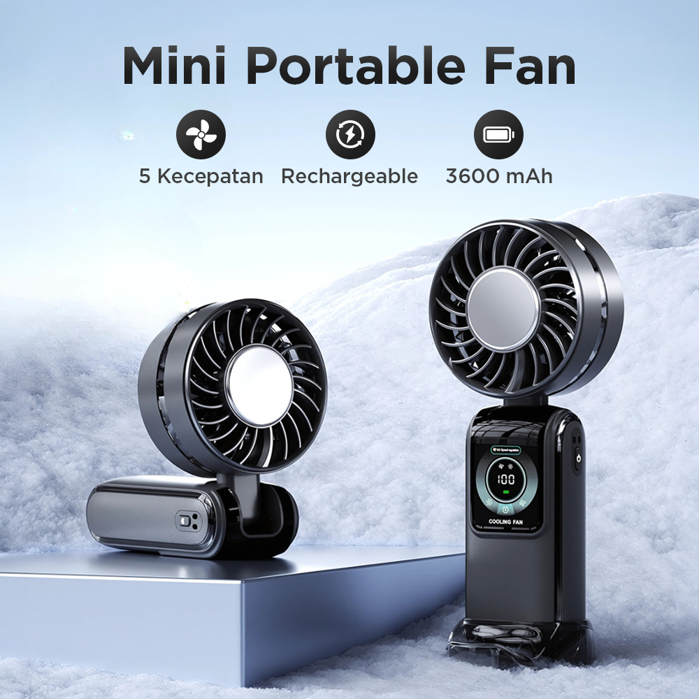 OSBR Kipas Mini Lipat Portable Handheld Folding Fan 3600mAh - N106 Gambar produk OSBR Kipas Mini Lipat Portable Handheld Folding Fan 3600mAh - N106 - Utama