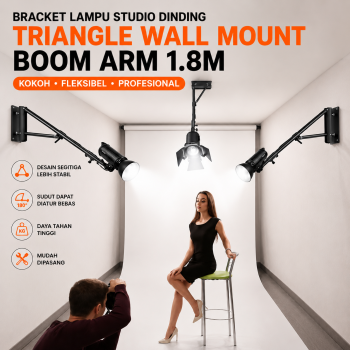 Selens Bracket Lampu Studio Dinding Triangle Wall Mount Boom Arm - WB-S180