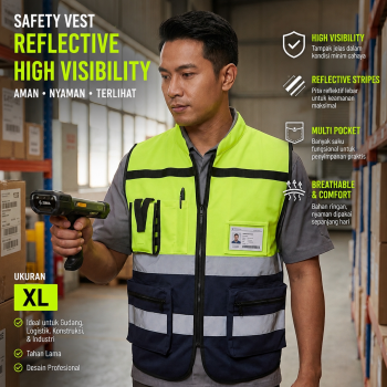LIKAI Rompi Proyek K3 Safety Vest Reflective High Visibility Polyester - 314