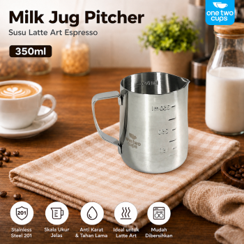 One Two Cups Milk Jug Pitcher Susu Latte Art Espresso Stainless Steel - ZM078