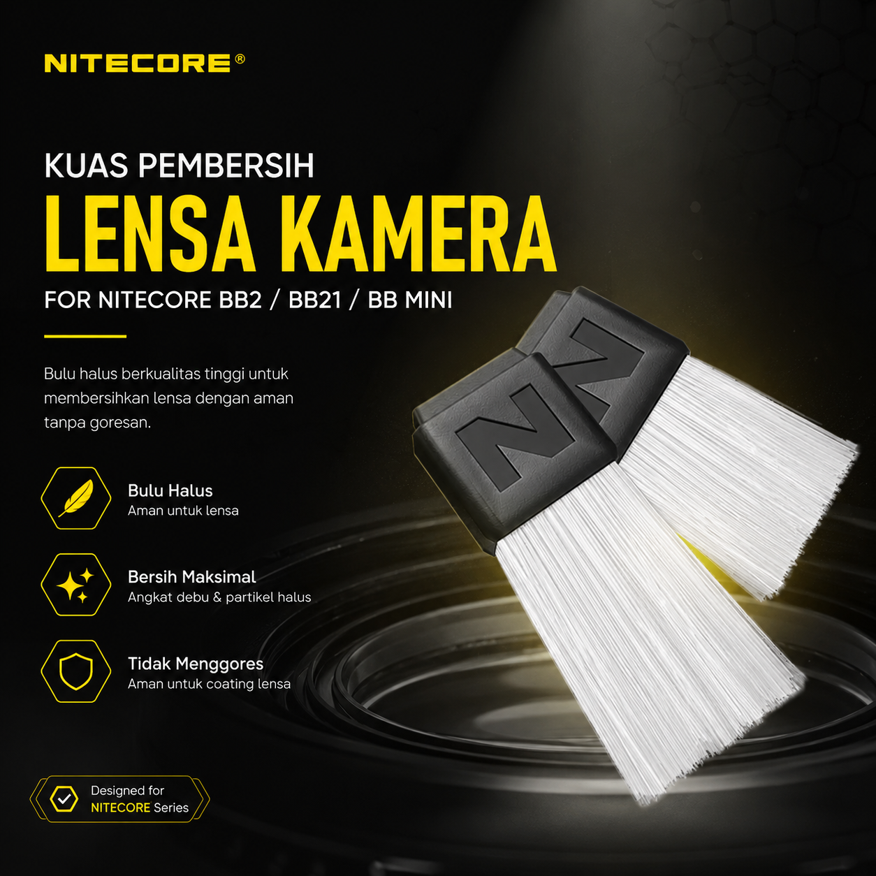 NITECORE Kuas Pembersih Lensa Kamera Lens Brush for BB2 BB21 BB Mini - NIA003 Gambar produk NITECORE Kuas Pembersih Lensa Kamera Lens Brush for BB2 BB21 BB Mini - NIA003 - Utama