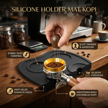 One Two Cups Silicone Holder Mat Tamper Kopi Espresso Barista - LB4148
