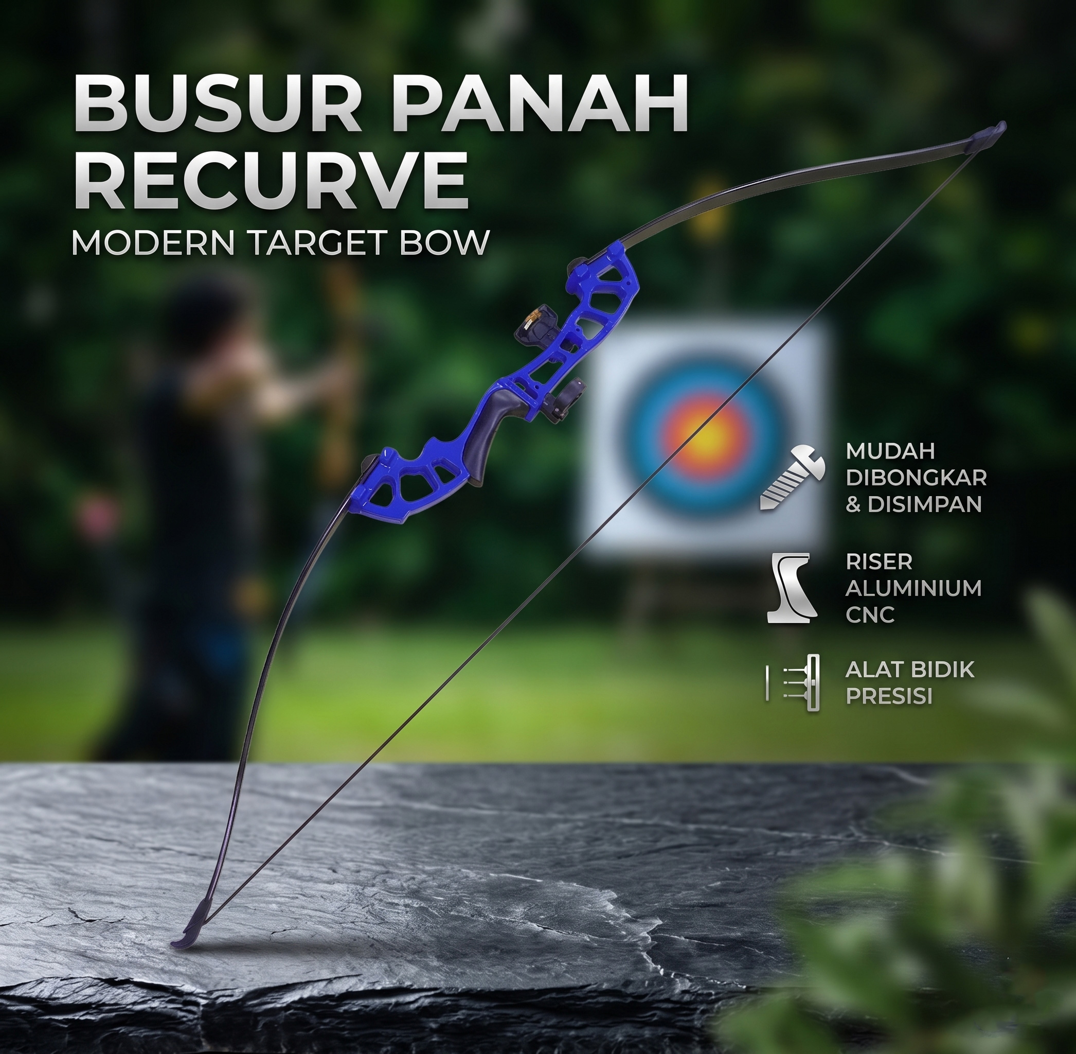WOLFY Busur Panah Recurve Archery Bow - 36217 Gambar produk WOLFY Busur Panah Recurve Archery Bow - 36217 - Utama