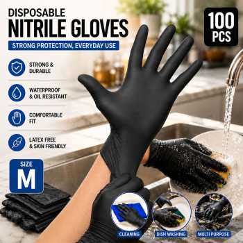 Hobf Sarung Tangan Nitril Karet Cuci Piring Cleaning Gloves Disposable - ST010