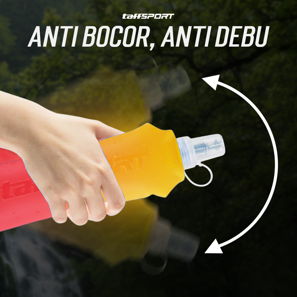 TaffSPORT Botol Minum Lipat Soft Flask Foldable Water Bottle TPU 500ml - TF-50 Gambar produk TaffSPORT Botol Minum Lipat Soft Flask Foldable Water Bottle TPU 500ml - TF-50 - 4