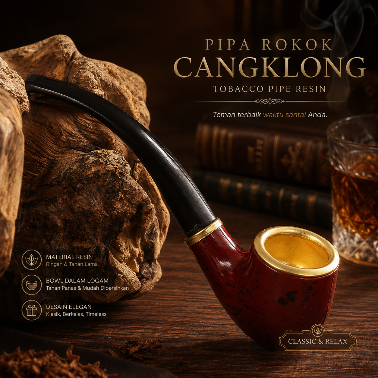 Gambar produk Jodel Pipa Rokok Tembakau Cangklong Tobacco Pipe Resin - ZF900 - Utama