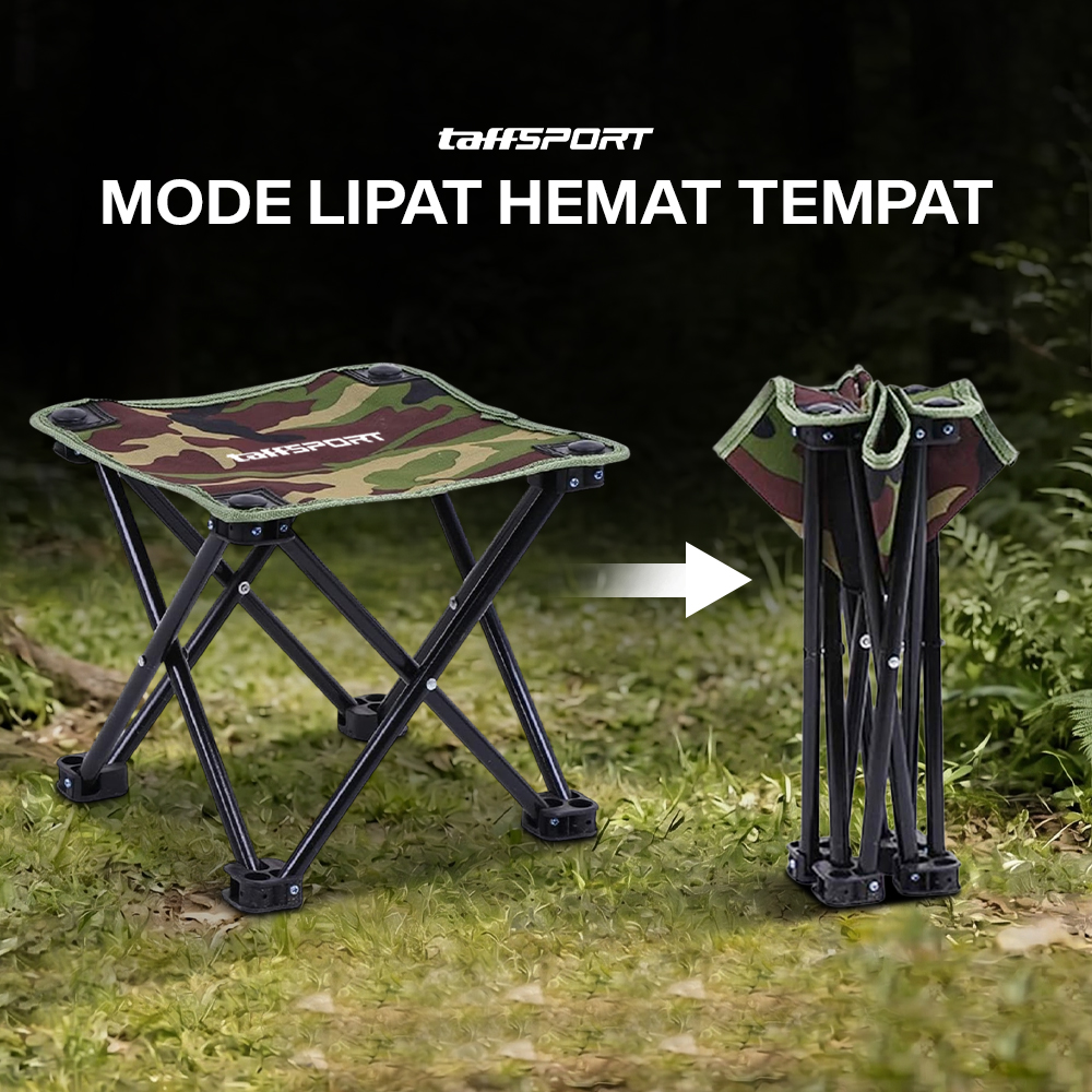 Gambar produk TaffSPORT Kursi Lipat Outdoor Mancing Portable Oxford Folding Chair - ZDY01 - 1