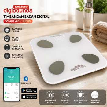 Taffware Digipounds Timbangan Badan Digital Scale Smart App 180kg - FL7081