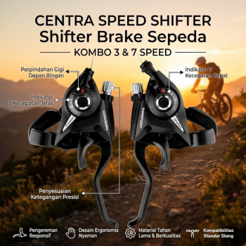 Gambar produk TaffSPORT Centra Speed Shifter Brake Gigi Sepeda 3 dan 7 Speed 2 PCS