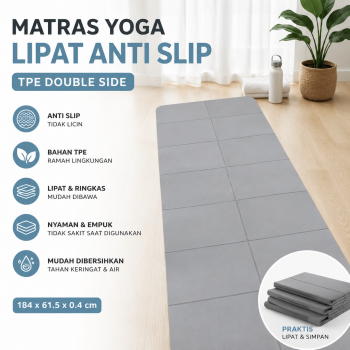 LOOZYKIT Matras Yoga Mat Lipat Anti Slip TPE Double Side 184x61.5cm - LK-3MM