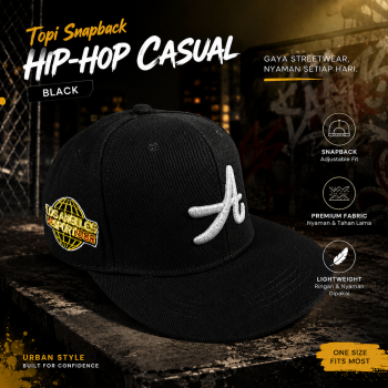 MUJE Topi Snapback Hat Hip-Hop Casual Bordir A - H200