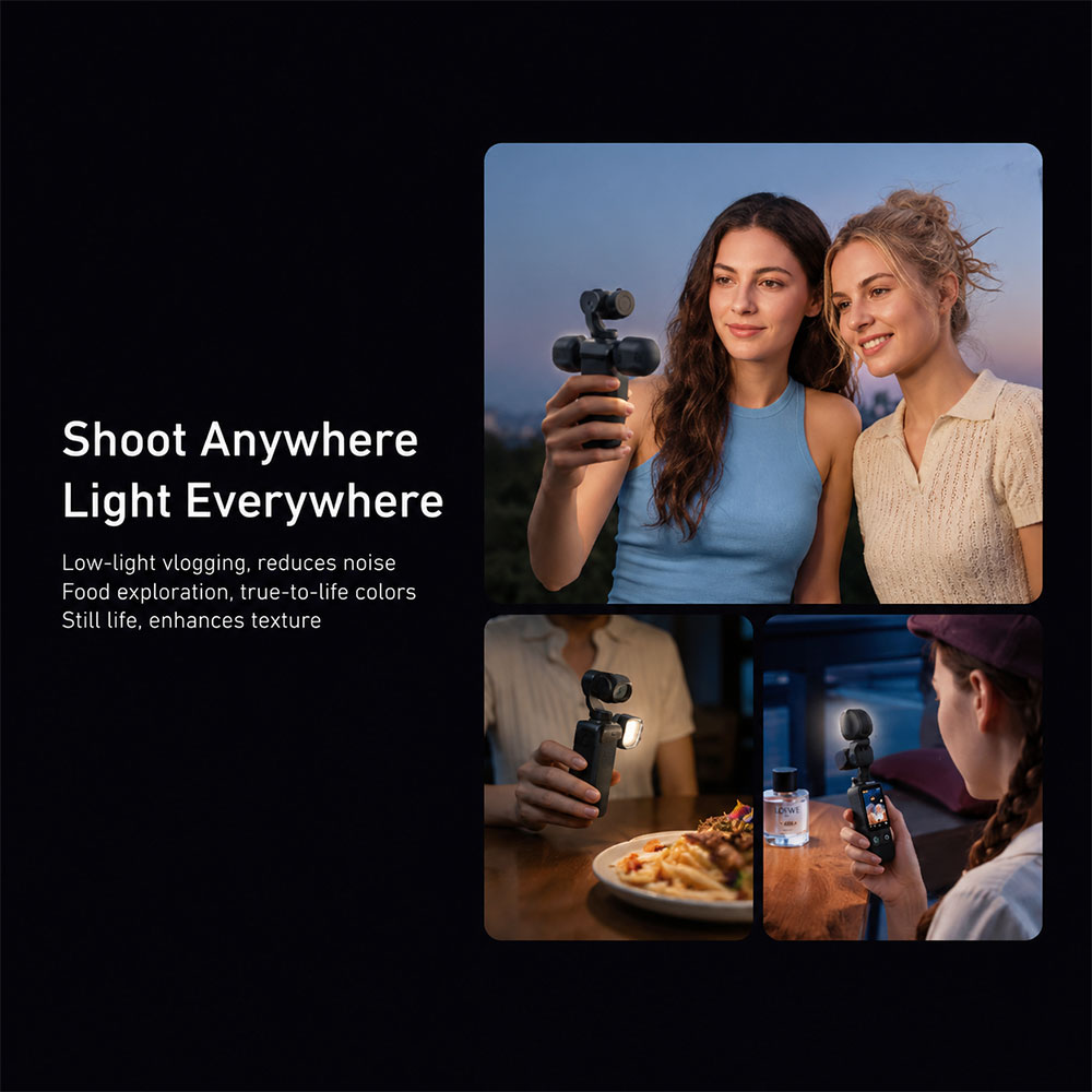 TELESIN Magnetic Dual Mini Fill Light LED for DJI Osmo Pocket 4 - S5-BGD-23-TDJ Gambar produk TELESIN Magnetic Dual Mini Fill Light LED for DJI Osmo Pocket 4 - S5-BGD-23-TDJ - 6