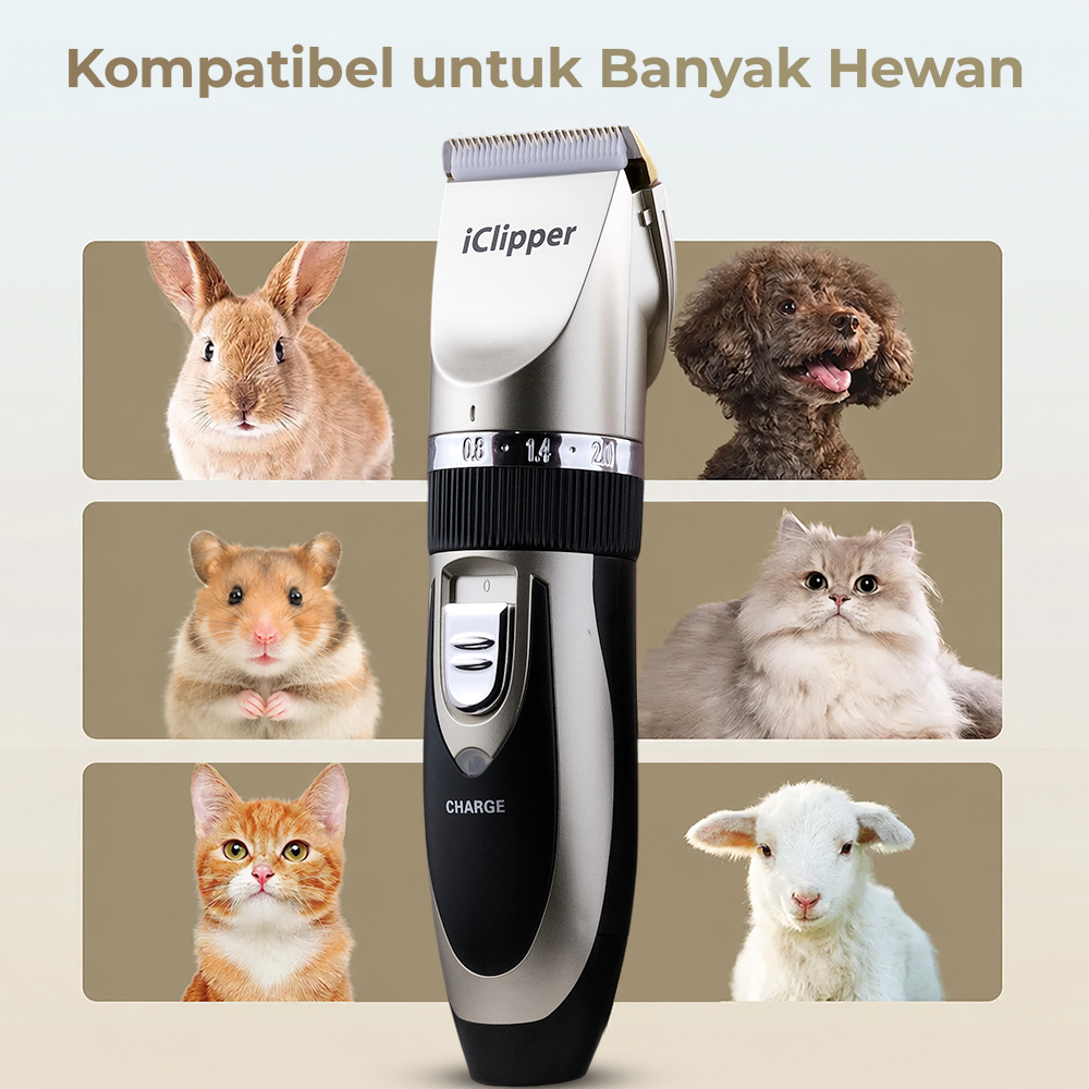 iClipper Alat Cukur Bulu Hewan Anjing Kucing Domba 8200RPM 600mAh - 938 Gambar produk iClipper Alat Cukur Bulu Hewan Anjing Kucing Domba 8200RPM 600mAh - 938 - 7